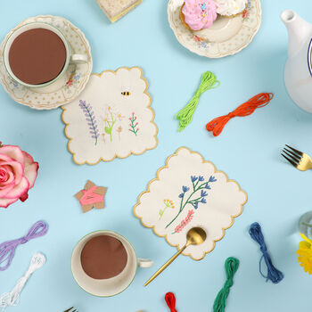 Stitch Your Flowers Coasters Embroidery Kit, 8 of 8