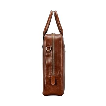 Luxury Leather Laptop Bag For Macbook. 'The Calvino', 7 of 12
