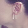 Sustainable Silver Square Midi Hoops, thumbnail 2 of 5
