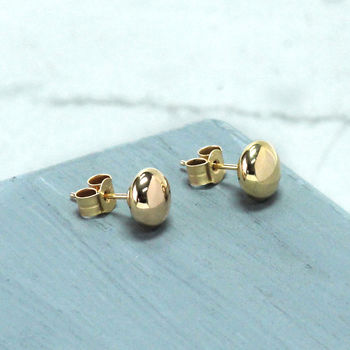 Gold Button Stud Earrings, 5 of 5