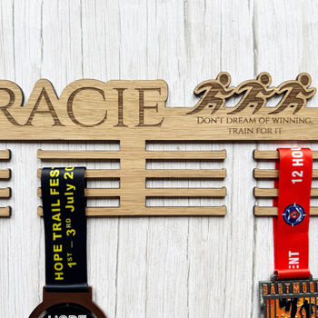 Personalised Engraved Medal Holder For Children, 5 of 6