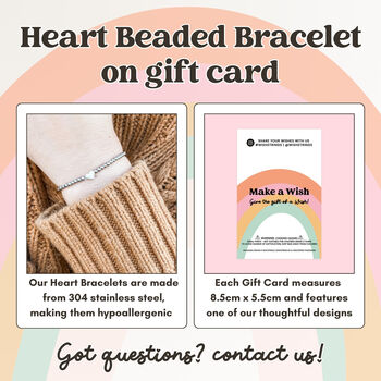 Secret Santa Heart Beaded Bracelet – Stainless Steel, 2 of 4