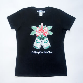 Gingle Bells Women's Christmas T Shirt, 4 of 4