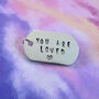 Hand Stamped Personalised Necklace Keyring You Are Loved Travel Gift, thumbnail 2 of 12