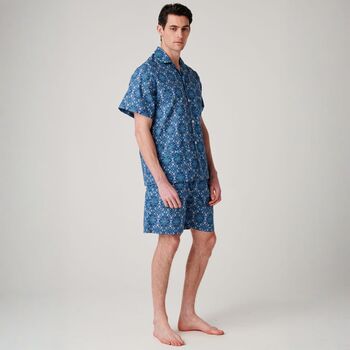 Men's 'Marrakesh' Paisley Crisp Cotton Short Pyjama Set, 2 of 4