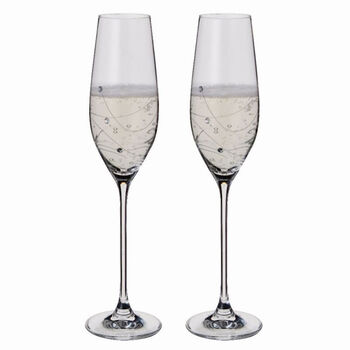 Diamante Personalised Epitome Glass Flutes, 3 of 3
