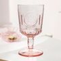 Pink Floral Goblet Wine Glass, thumbnail 1 of 3