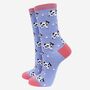 Women's Cow And Floral Print Bamboo Socks, thumbnail 2 of 4