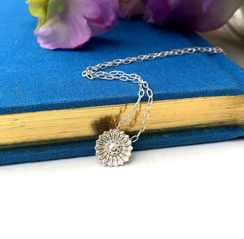 Sterling Silver Mini Sunflower Necklace, 2 of 12