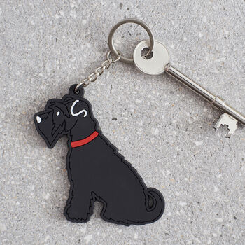 Black Schnauzer Key Ring Personalisation Available, 2 of 3