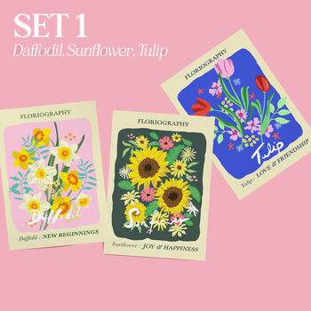 Illustrated Flower Prints Gallery Wall Set Of Three, 6 of 9