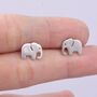 Sterling Silver Elephant Stud Earrings, thumbnail 2 of 9