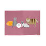 Cat Characters Organic Cotton Tea Towel In Pink, thumbnail 1 of 8