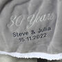 Personalised Pearl Wedding Anniversary Grey Blanket, thumbnail 3 of 4