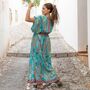 'Aspen' Turquoise Paisley Batwing Dress, thumbnail 4 of 4