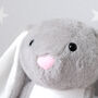 Personalised Grey Bunny Soft Toy, thumbnail 4 of 5
