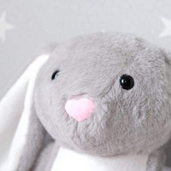 Personalised Grey Bunny Soft Toy, 4 of 5