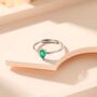 Sterling Silver Natural Green Onyx Droplet Ring, thumbnail 2 of 10