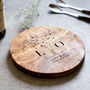 Personalised Round Olivewood Anniversary Gift, thumbnail 1 of 6