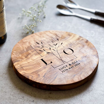 Personalised Round Olivewood Anniversary Gift, 3 of 6