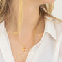 Gold Vermeil Bee Necklace With October Birthstone, thumbnail 1 of 9