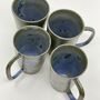 Handmade Ceramic Latte Cup Mug Blue Stoneware, thumbnail 2 of 10