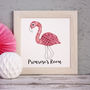 Personalised Flamingo Embroidered Framed Artwork, thumbnail 5 of 6