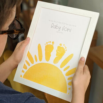 Personalised New Baby Footprint Sun Print, 2 of 3