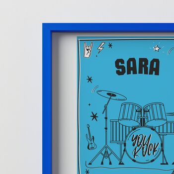 Personalised You Rock Rockstar Rock 'N' Roll Drummer Wall Art Print | Digital Download, 3 of 6