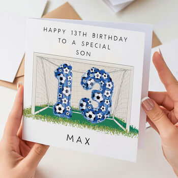 Personalised 13th Birthday Football Card, 3 of 3