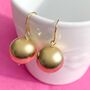 Chester Gold Plated Ball Drop Hook Earrings, thumbnail 1 of 5