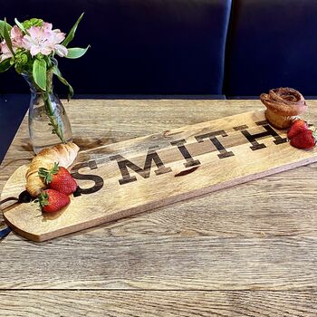 Personalised Family Surname Extra Long Serving Board, 5 of 7