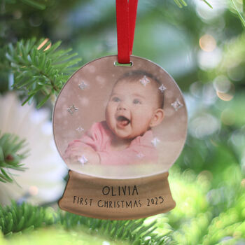Snow Globe Photo Christmas Decoration, 6 of 9