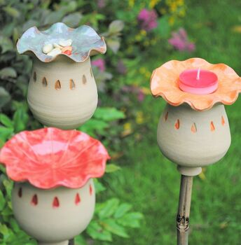 Bright Pink Ceramic Personalised Poppy Seed Head, 5 of 7
