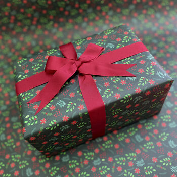 Christmas Wrapping Paper Leaves And Berries Design, 6 of 11