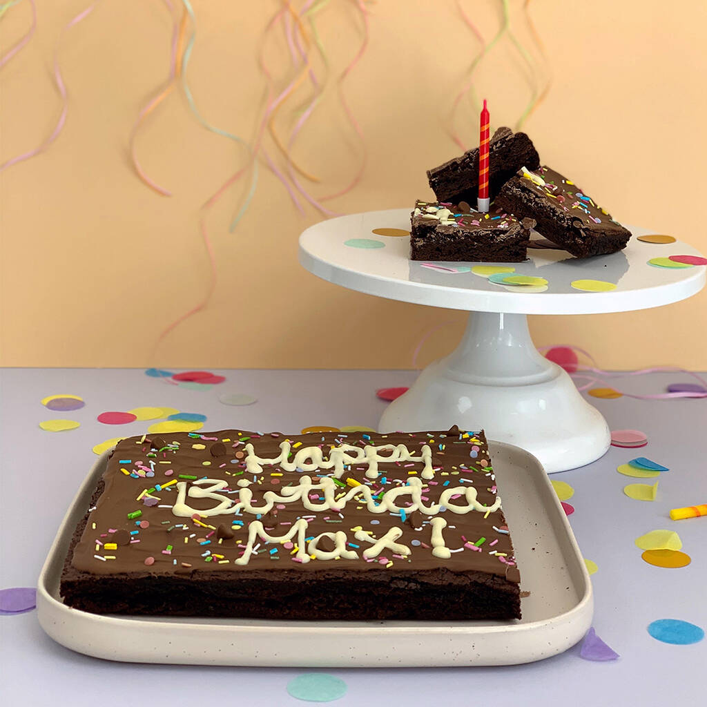 Personalised Super Sized Birthday Brownie Slab, 1 of 3