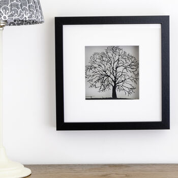 Framed Tree Silhouette Black And White Art, 2 of 9