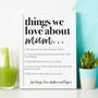 Personalised Things We Love About Mum Or Mummy Print, thumbnail 3 of 3