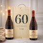 Personalised 60th Birthday Chateauneuf Du Pape Red Wine Two Bottle Gift Set, thumbnail 1 of 7