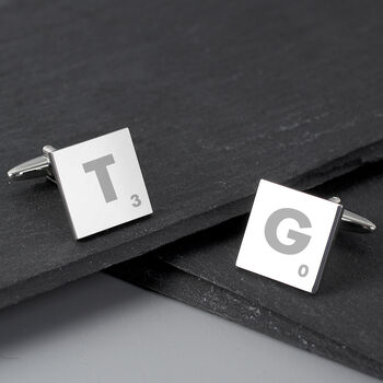 Personalised Initials And Age Square Cufflinks, 5 of 10