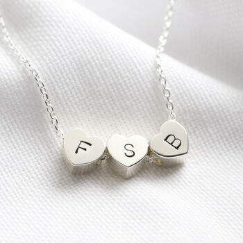 Personalised Sterling Silver Heart Beads Necklace, 2 of 6