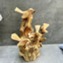 Hand Carved Wooden Nesting Birds Ornament, thumbnail 1 of 12