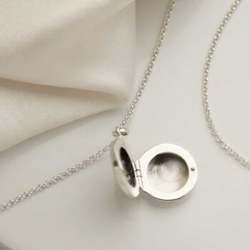 Sterling Silver Decorative Round Locket, 3 of 8