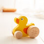 Personalised Push Along Wooden Duck Toy, thumbnail 3 of 4