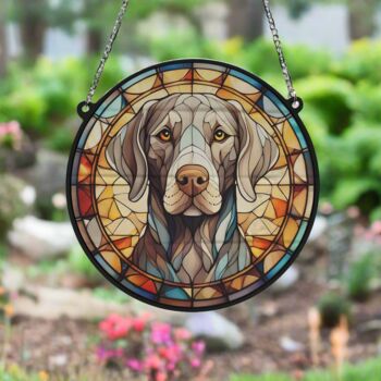 Weimaraner Stained Glass Effect Suncatcher, 2 of 6