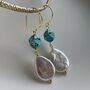 Large Freshwater, Gold Plated 925 Silver Drop Earrings, thumbnail 5 of 8