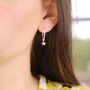 Sterling Silver Hoop And Gold Star Earrings, thumbnail 3 of 6
