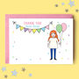Personalised Girl With Balloons Thank You Cards, thumbnail 2 of 3