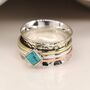 Personalised Sterling Silver Turquoise Spinner Ring, thumbnail 2 of 9