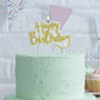 Gold Glitter Happy Birthday Cake Candle, thumbnail 1 of 2